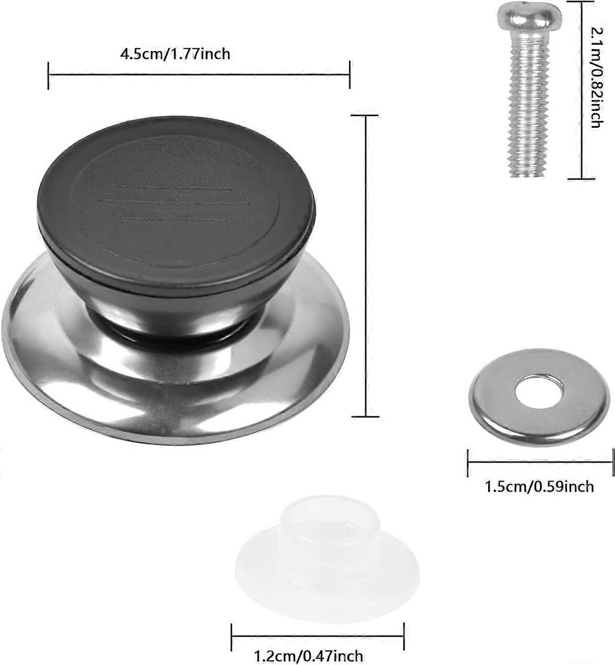Lid Knob 5 Pieces Pan Lid Knobs Black Universal Replacement Kitchen Utensil Knobs with Scr