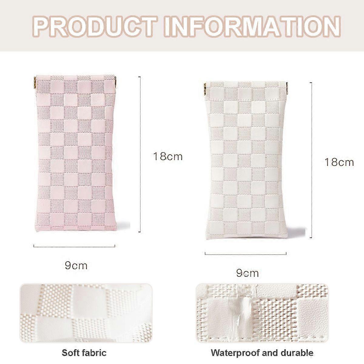 Soft PU Leather Eyeglasses Case with Squeeze Top and Drawstring Closure