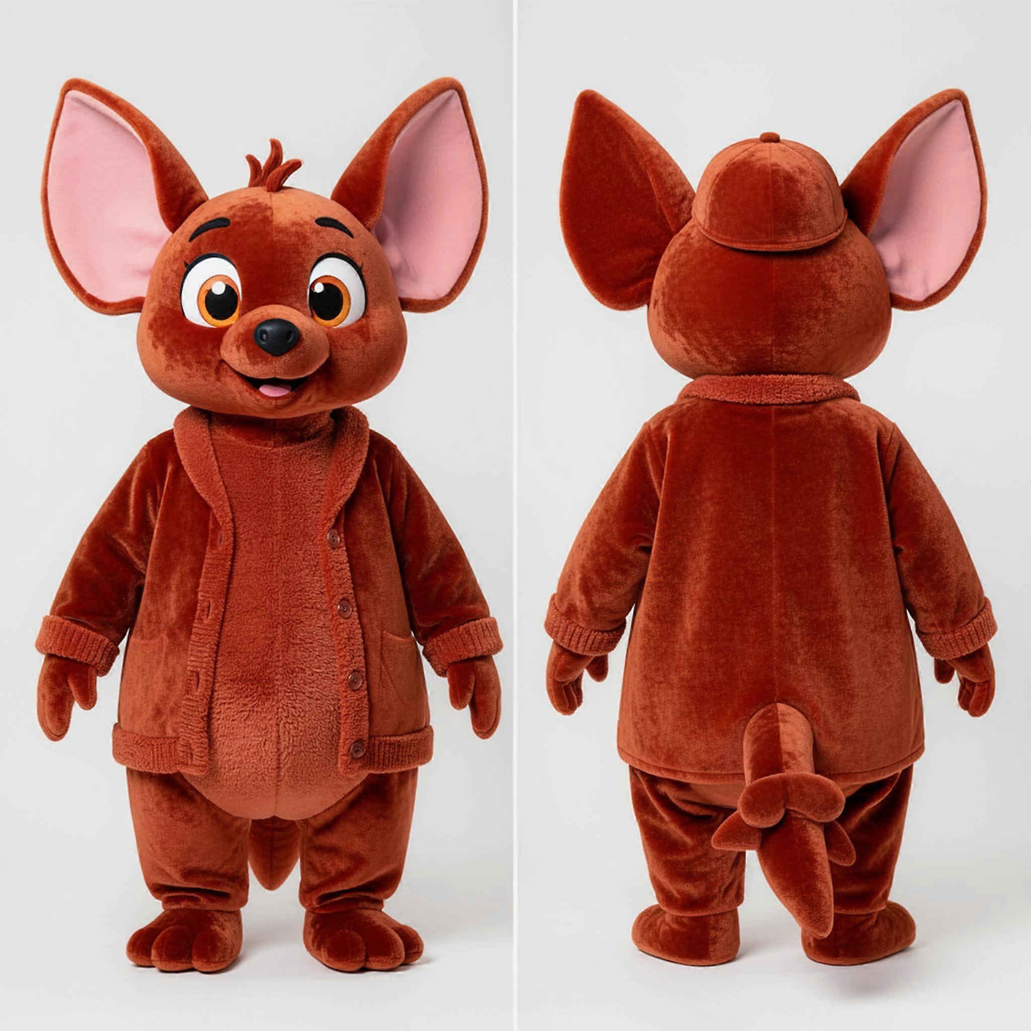 MASTICOT Rust Orange Wide Eyed Fruit Bat Mascot