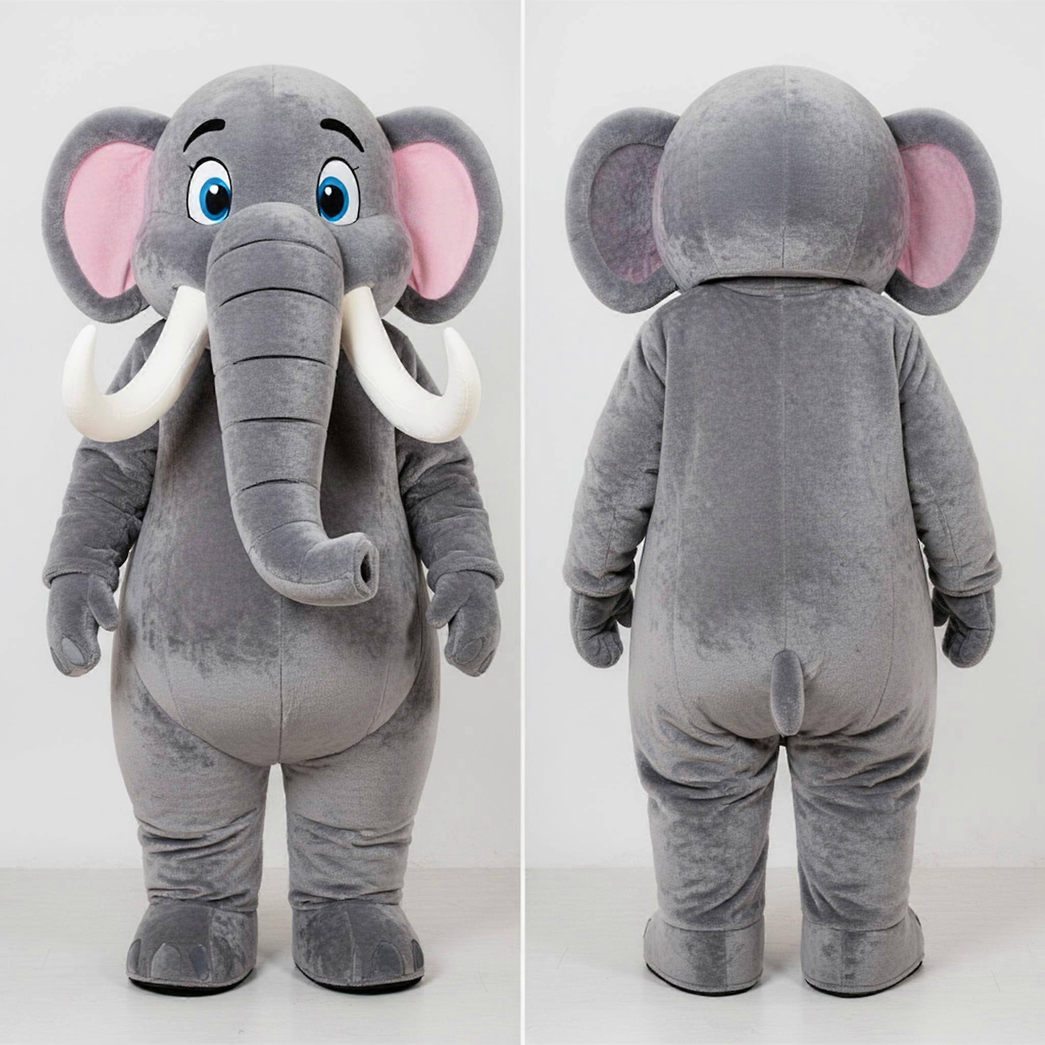 MASTICOT Gray Velvety Mammoth Mascot