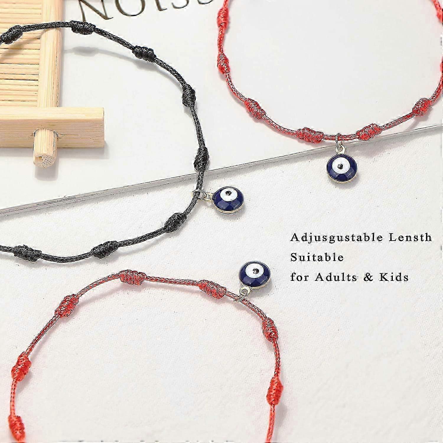 8pcs Heilwiy Evil Eye Bracelets Protection Red String Handmade Amulet Adjustable