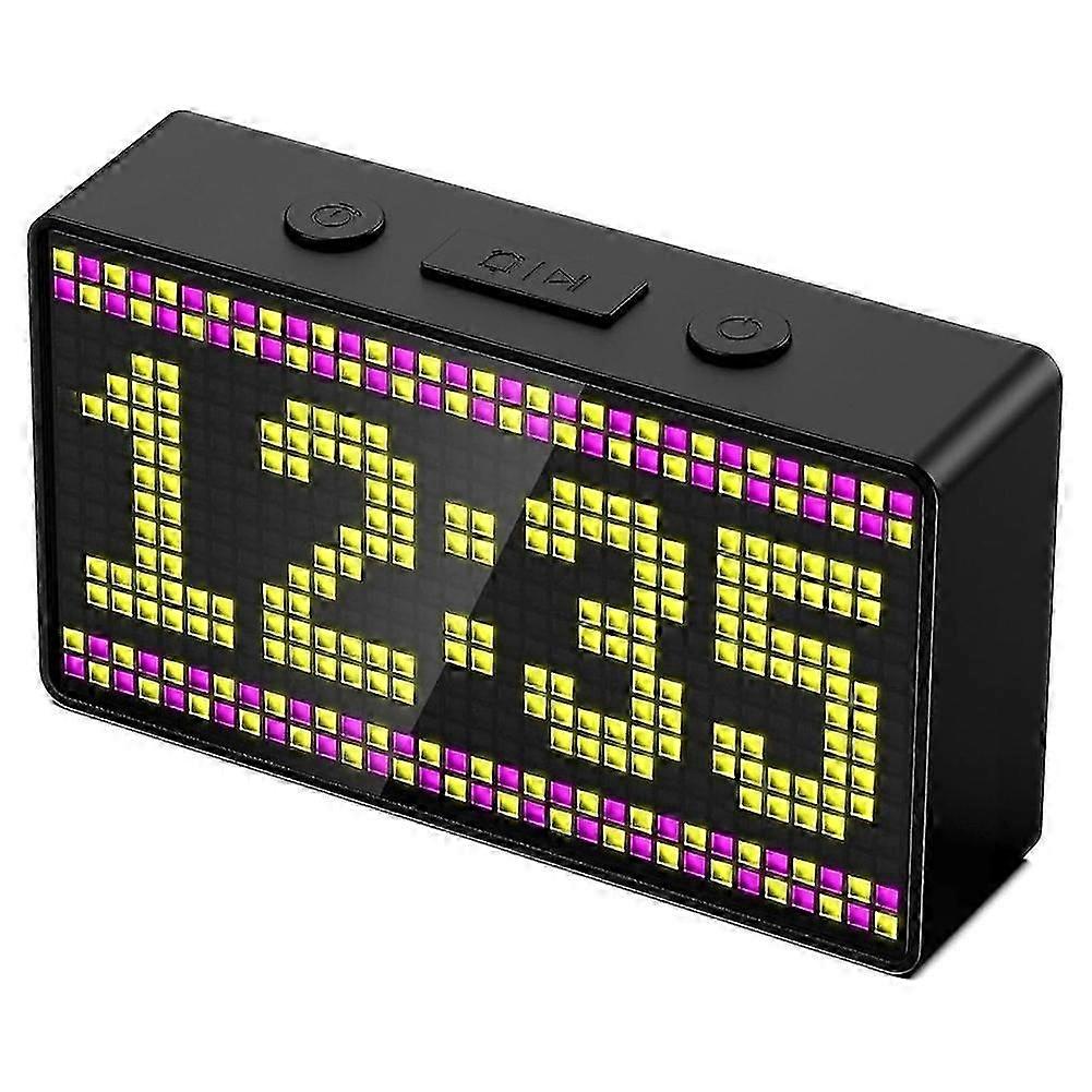 Smart Pixel Clock,LED Display Alarm Clock,Application Control,Custom Text and Emoticon Materials,Compatible with Room,Countdown