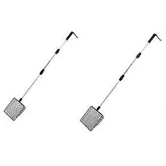 2 Pack Chicken Poop Scooper, Telescopic Litter Scoop for Chicken Coop, 3Section 41.93 in Black