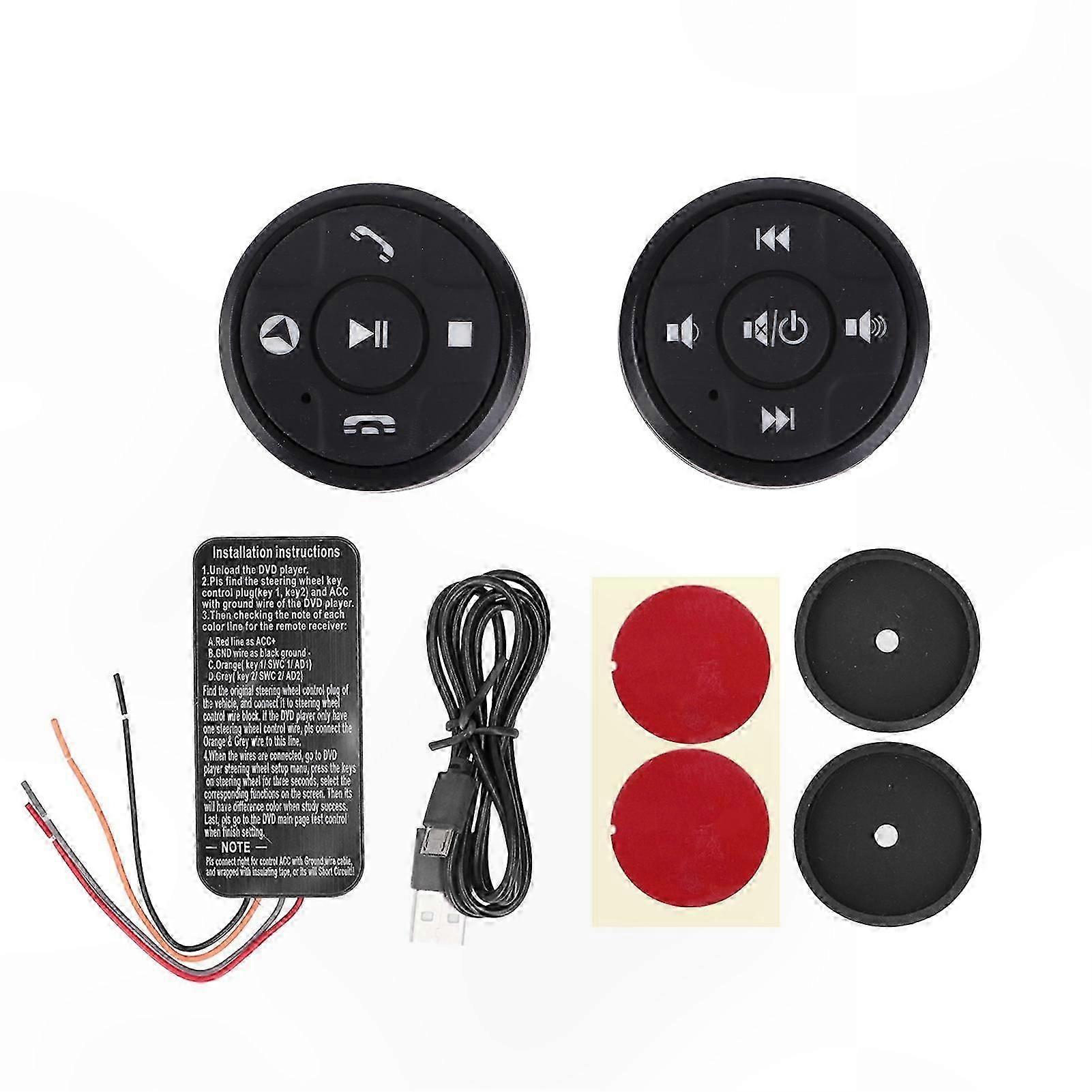 Universal Bluetooth Remote Control for Car Media with 10-Key Steering Wheel Functionality