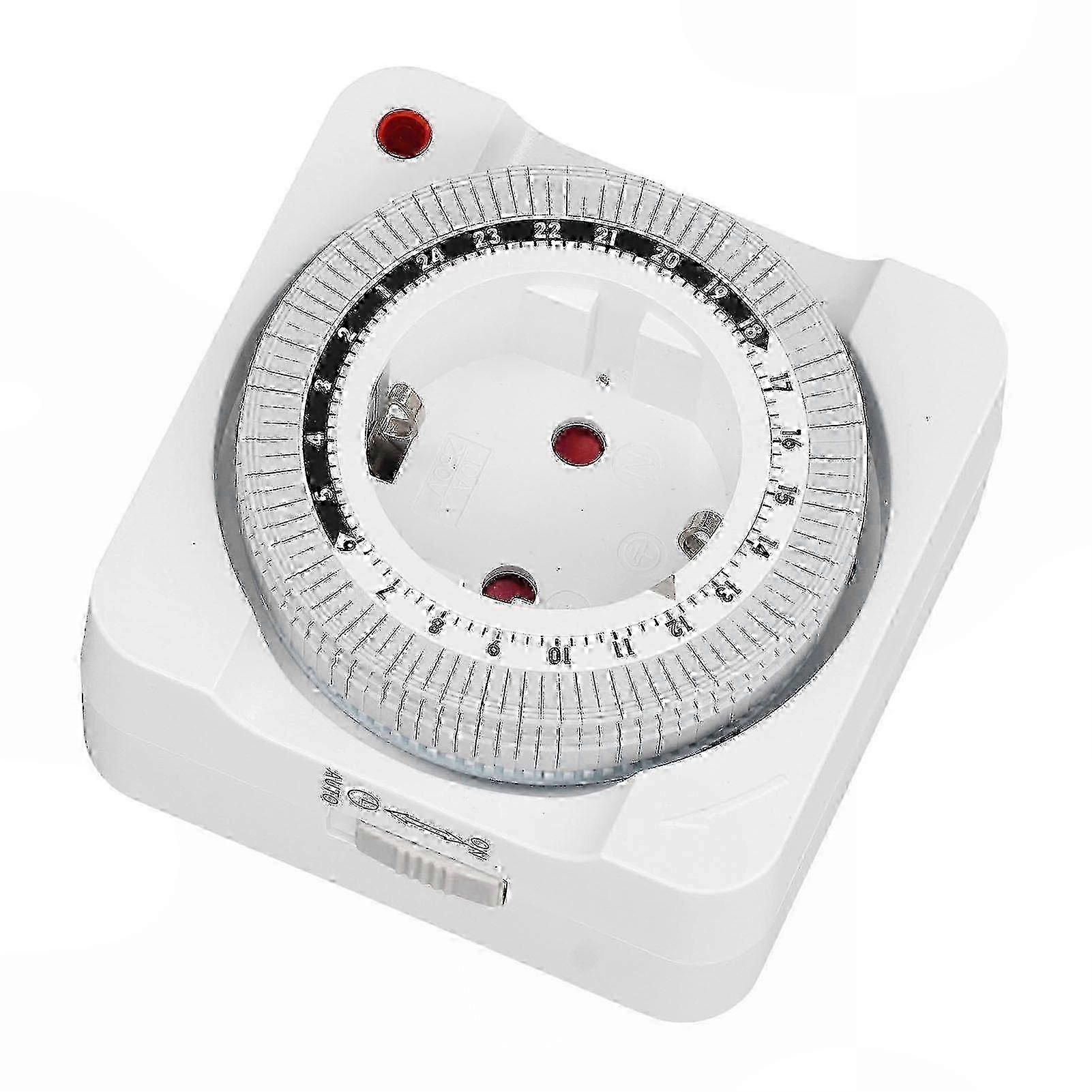 24-Hour Mechanical Timer Socket, 15-Minute Increment Automatic Countdown Outlet Timer, 230V EU Plug, Compatible with Electric Bikes
