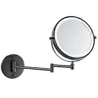 8 Inch Double Sided LED Wall Mounted Makeup Mirror | 1X 5X Magnification | 3-Color Light