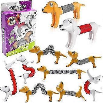 1- 4pcs Novelty Spring Dog Pop Tubes Sensory Toy Stress Relieve Bellows Toys For Adult Kids Anti-stress Squeeze Toys Gifts  PM-26