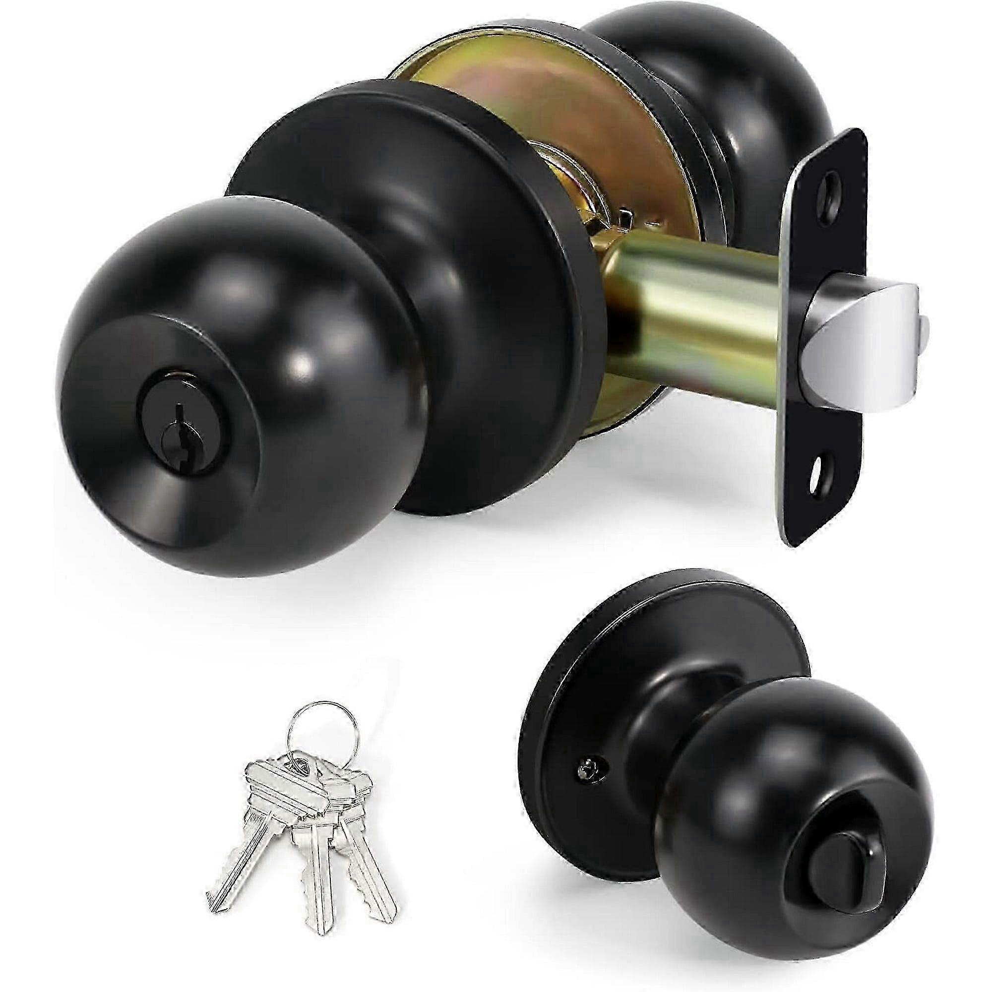 Reversible Keyed Entry Knob for Interior Exterior Use