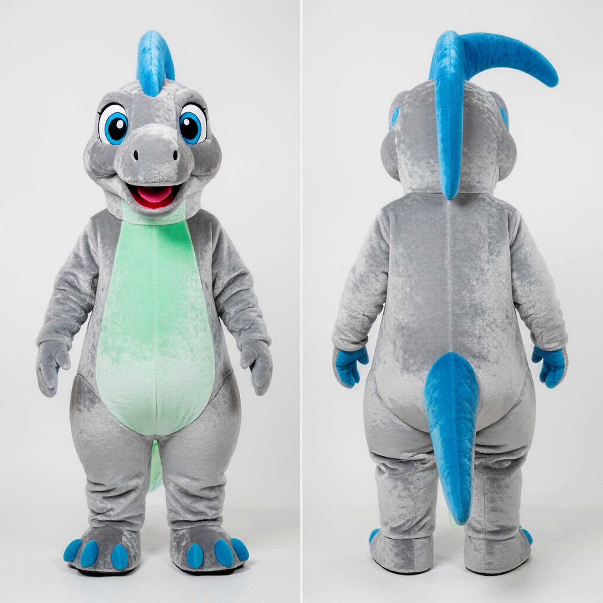MASTICOT Silver Sleek Parasaurolophus Mascot