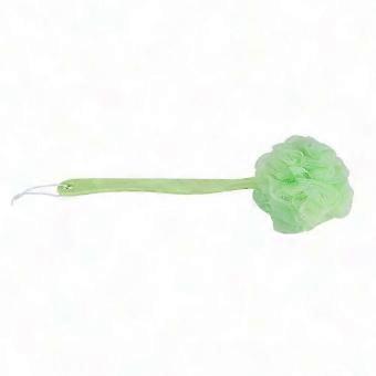 Long Handle Green Mesh Bath Shower Back Scrubber with Soft Sponge and Plastic Hook