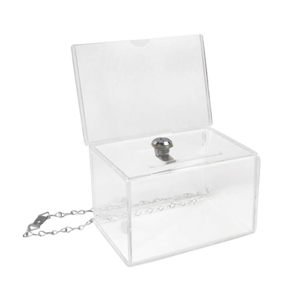 Deflecto Lockable Donation Box With Header Premium Quality Acrylic Clear A6