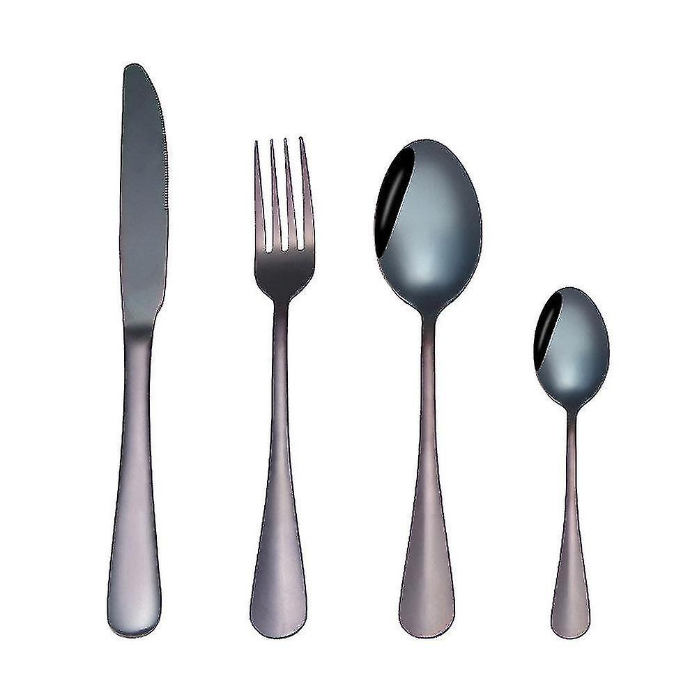 (black) 32pcs Cutlery Sets Fork For Dining