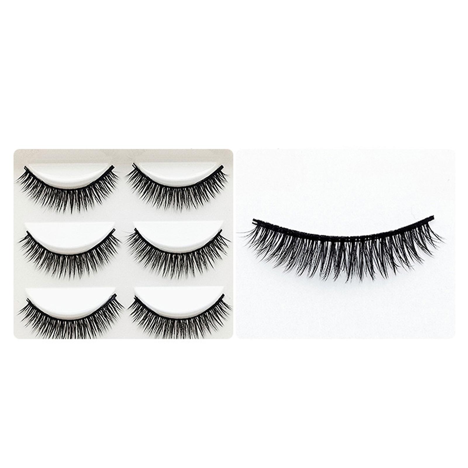 5 Pairs Curling Up False Eyelashes Natural Look Wispy Eyelashes Easy To Wear