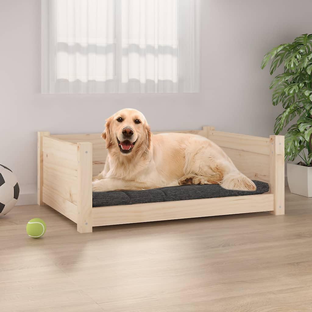 Dog bed 75.5x55.5x28 cm solid pine wood