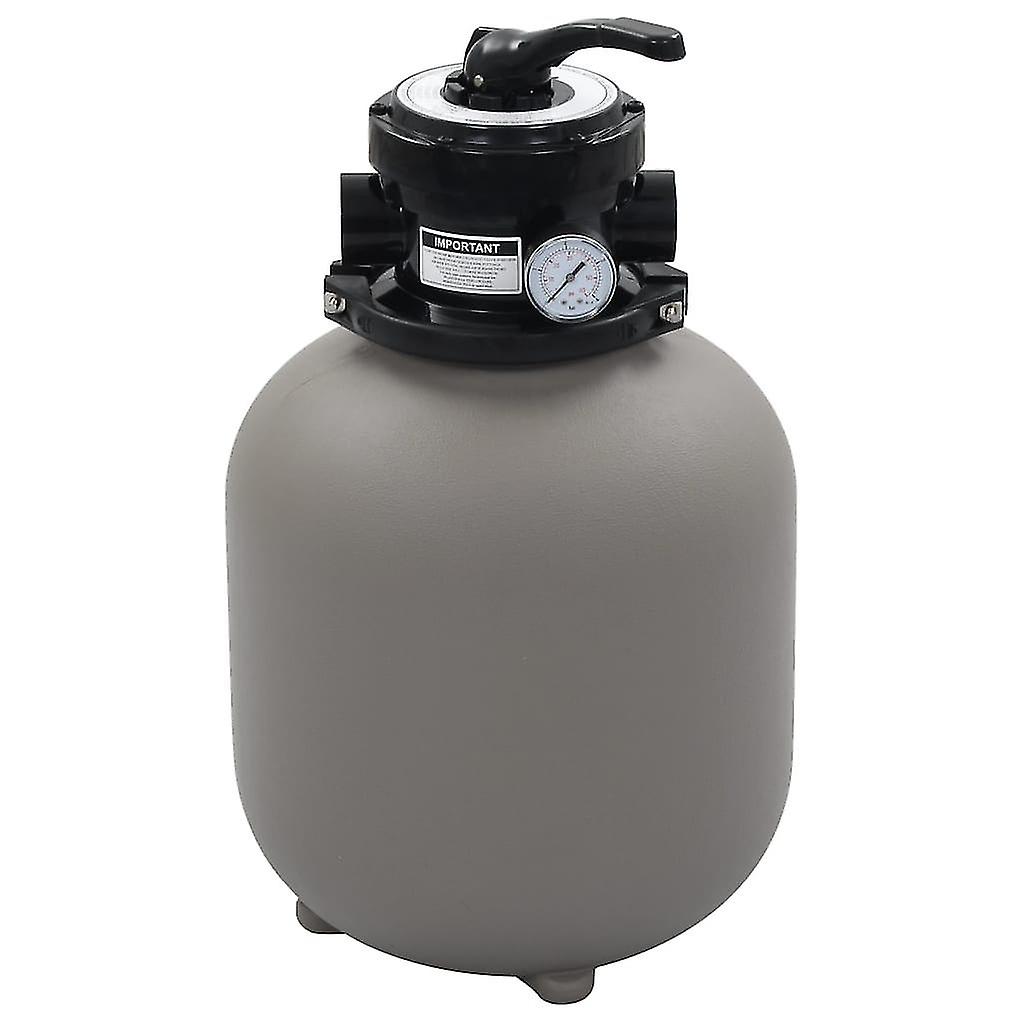 Pool-Sandfilter mit 4-Wege-Ventil Grau 350 mm
