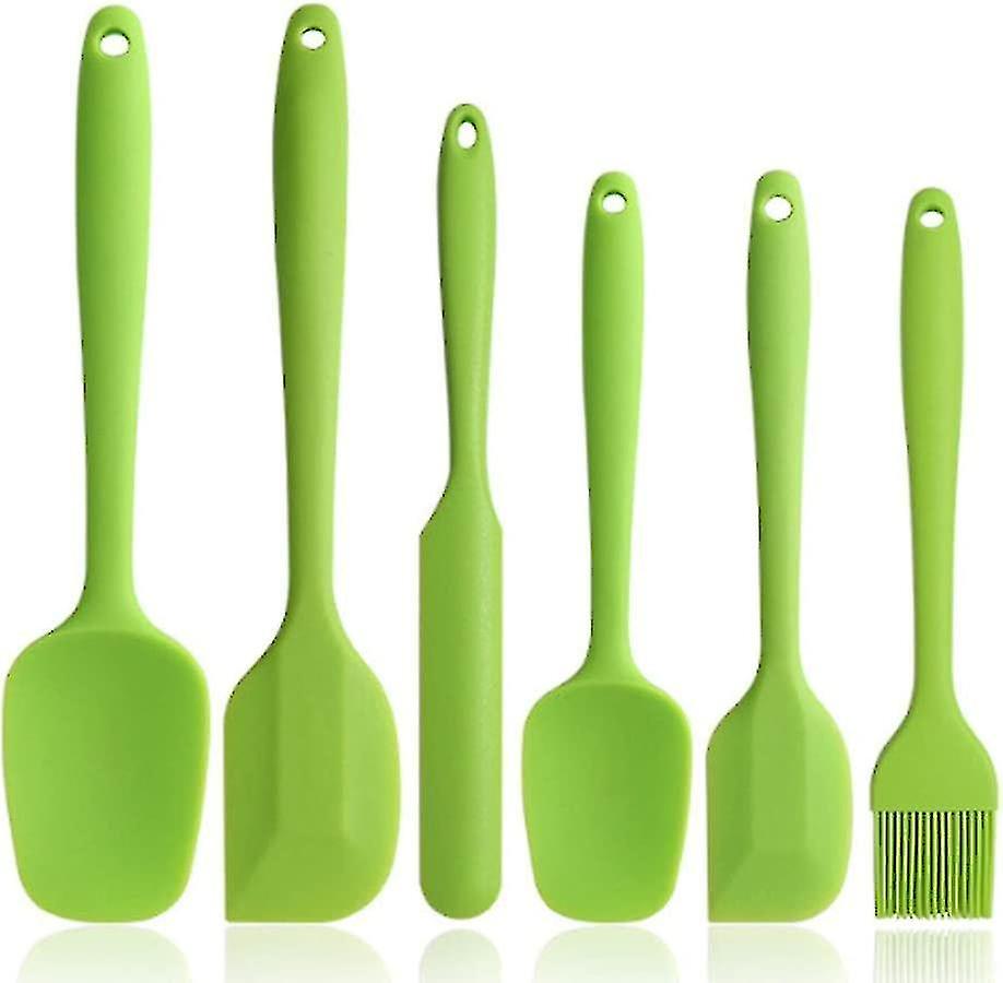 Silicone Spatula Set Black 6 Piece Non stick Rubber Spatula Stainless Steel Core Heat Resistant Spat