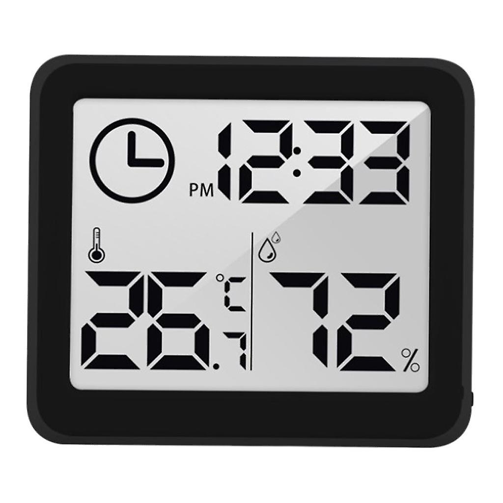 Desktop Digital Clock Battery Operated Easy to Read Electronic Clock Black