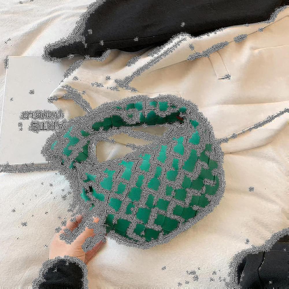 حقيبة يد منسوجة من جلد البولي يوريثان للنساء، حقيبة كتف كبيرة الحجم مضفرة