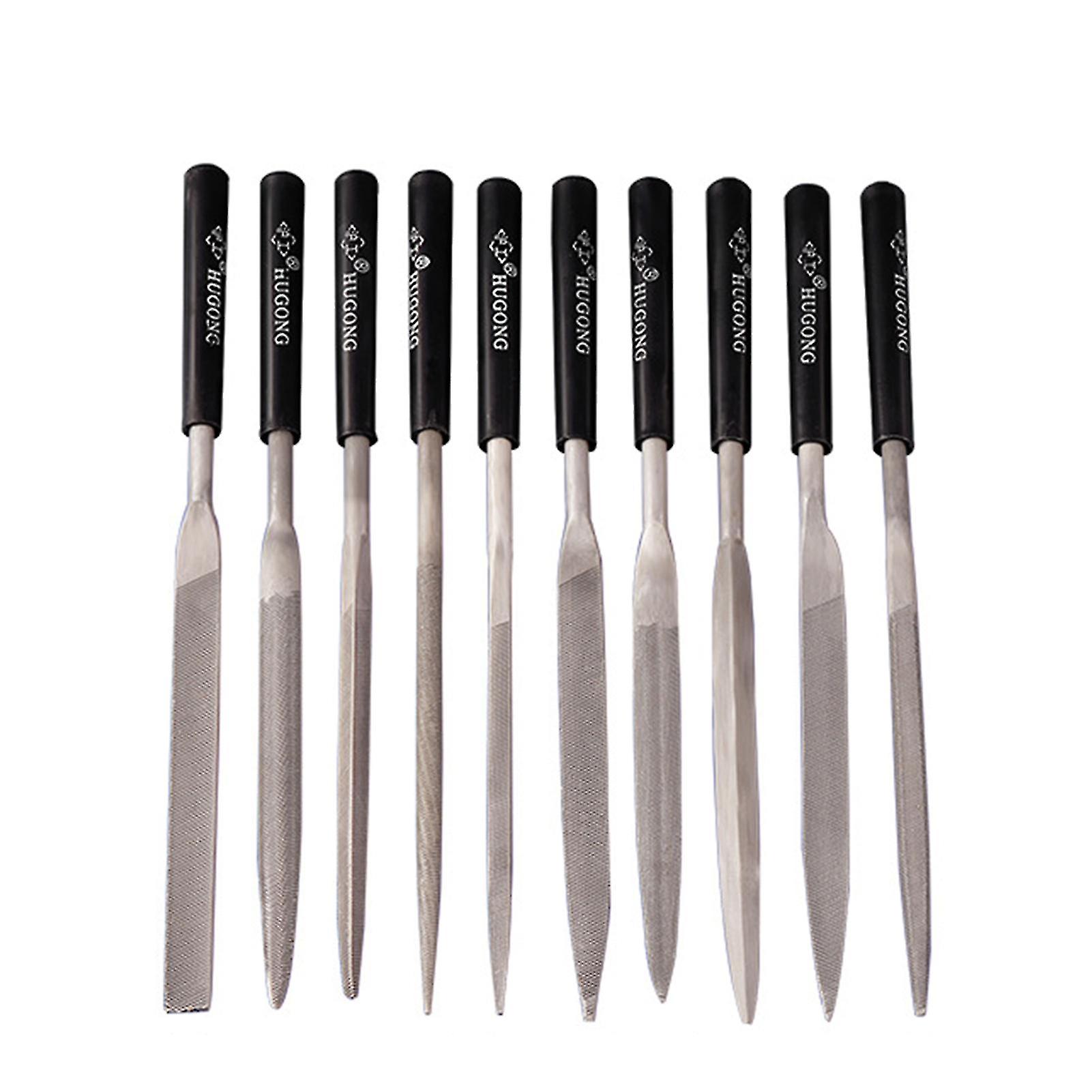 10pcs / set di file resistente all'usura Buona tenacità cuscinetto in acciaio squisita impugnatura ergonomica File ad ago per la lucidatura