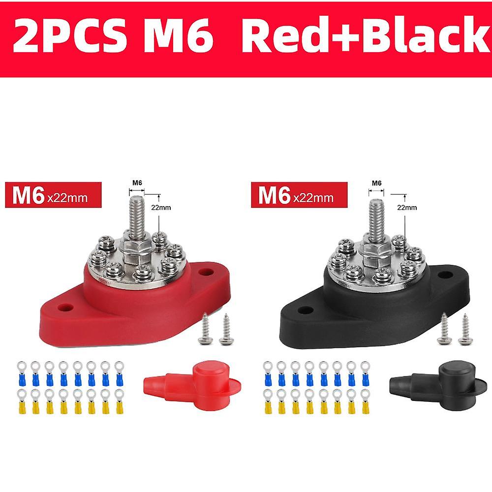Electrical Connector 12v Heavy Duty M10 M8 M6 Bus Bar Battery Terminal Block Stud Protector For Truck Rv Boat Camper Car