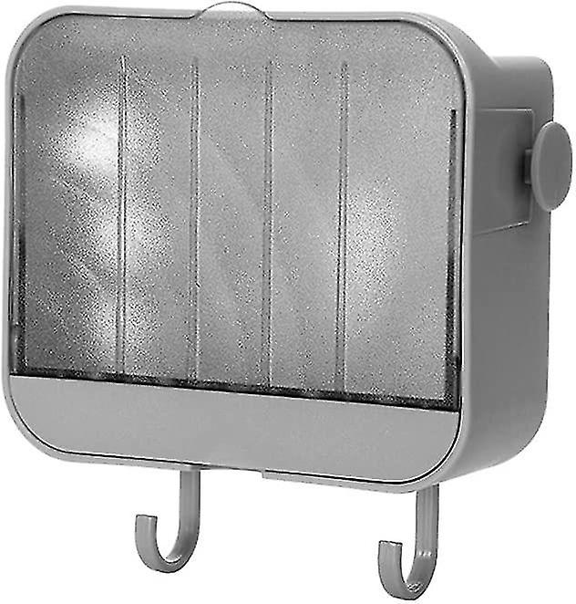 壁に取り付けられた石鹸皿、バスルームシャワーキッチン用石鹸ホルダー、排水管2フック付き、自己接着性