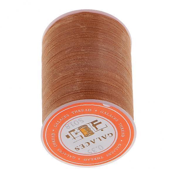 2x0.35mm Round Polyester Waxed Thread Sewing Stitching DIY Craft Light Brown