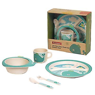 イルカ5個/セット子供用竹繊維食器、屋外ポータブル幼児食器Az22387