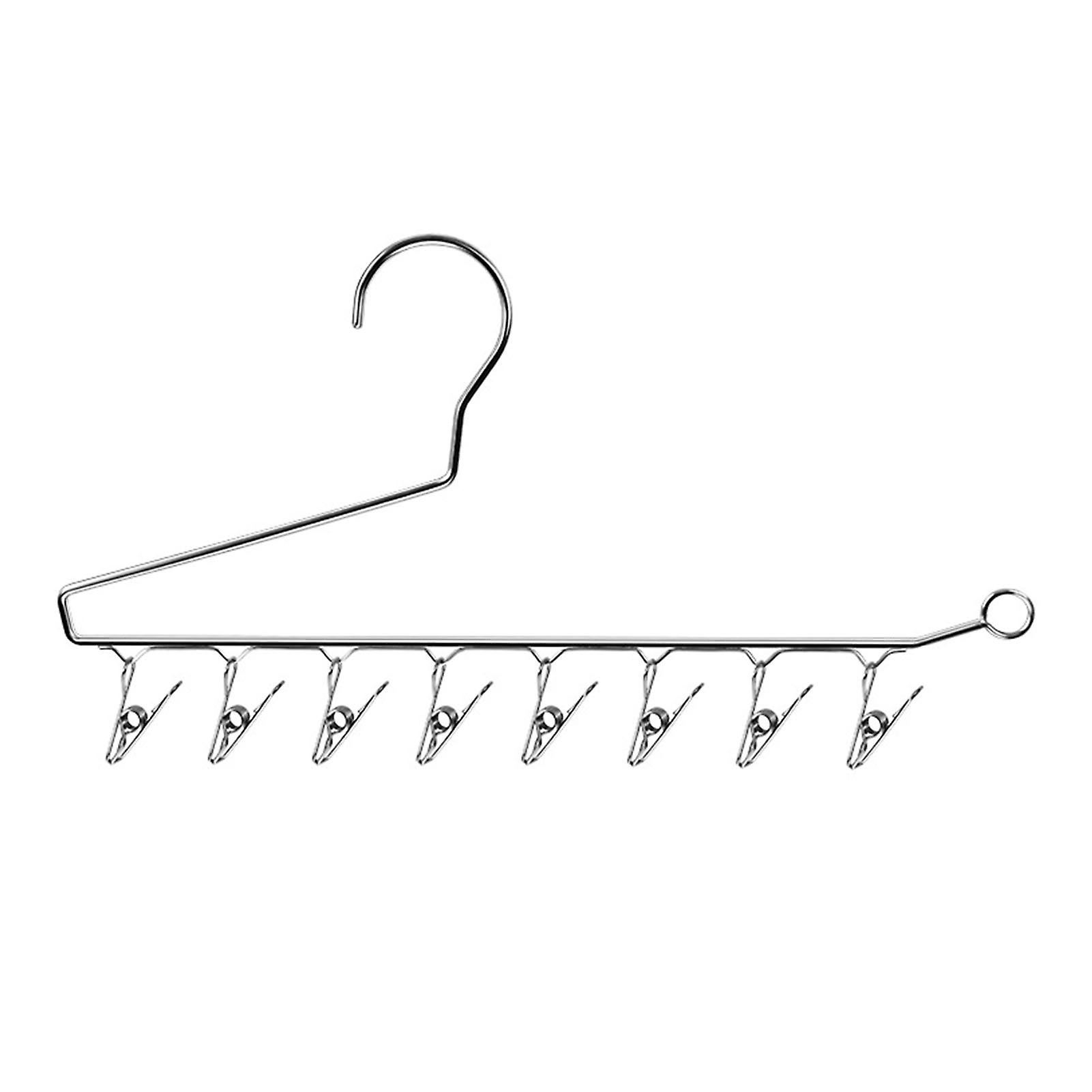 Pants Hanger Stainless Steel Non Slip Z Type Space Saving Open Ended Closet Trouser Rack Organizer with 8 Clip