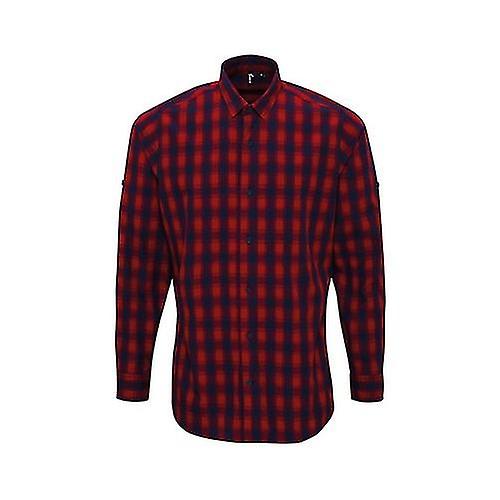 Premier Mens Mulligan Checked Cotton Long-Sleeved Shirt