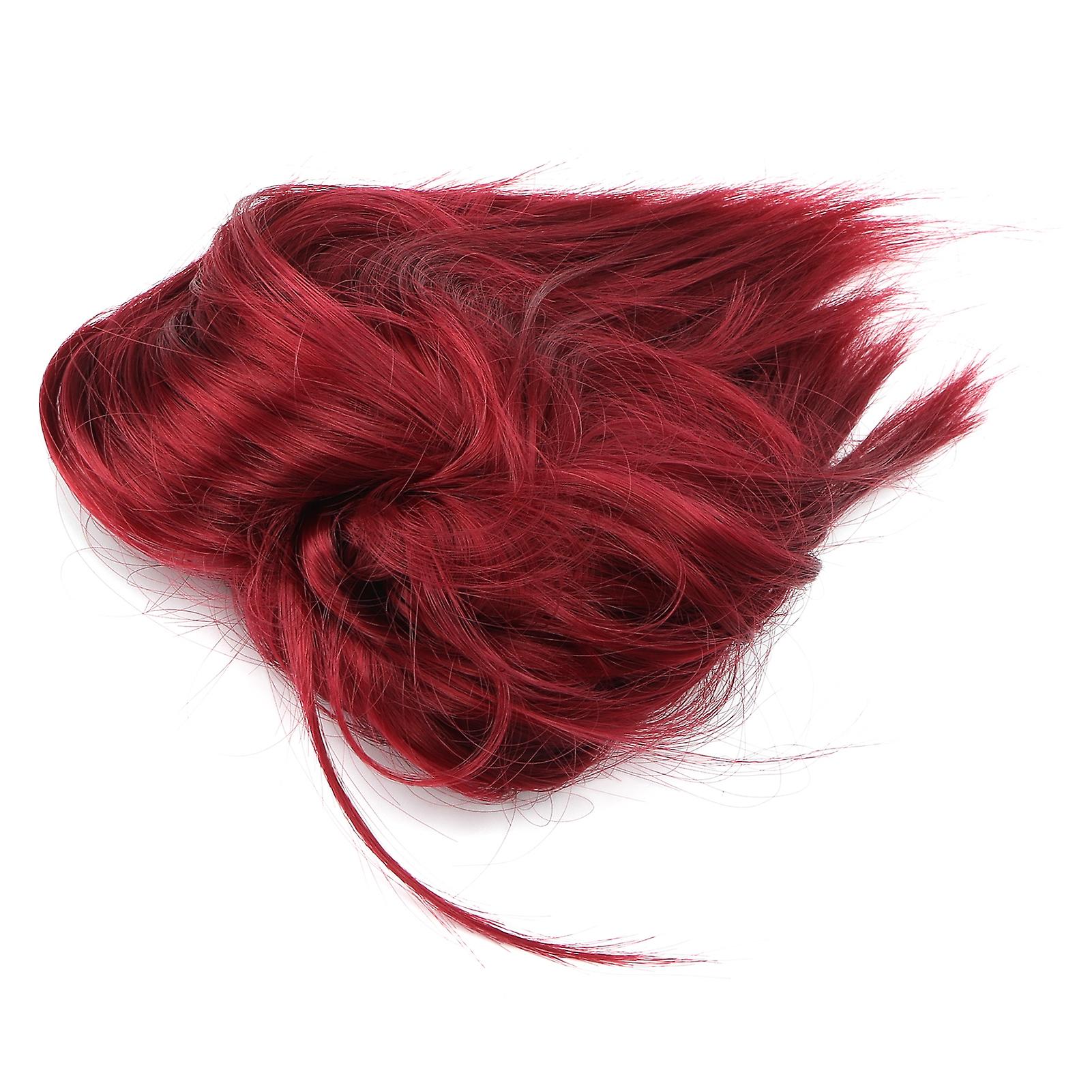 Μοντέρνο κομμάτι μαλλιών Messy Bun με ζώνη παχιά Tousled Updo συνθετική επέκταση τρίχας Scrunchies για γυναίκες κορίτσιαQ17-Burg