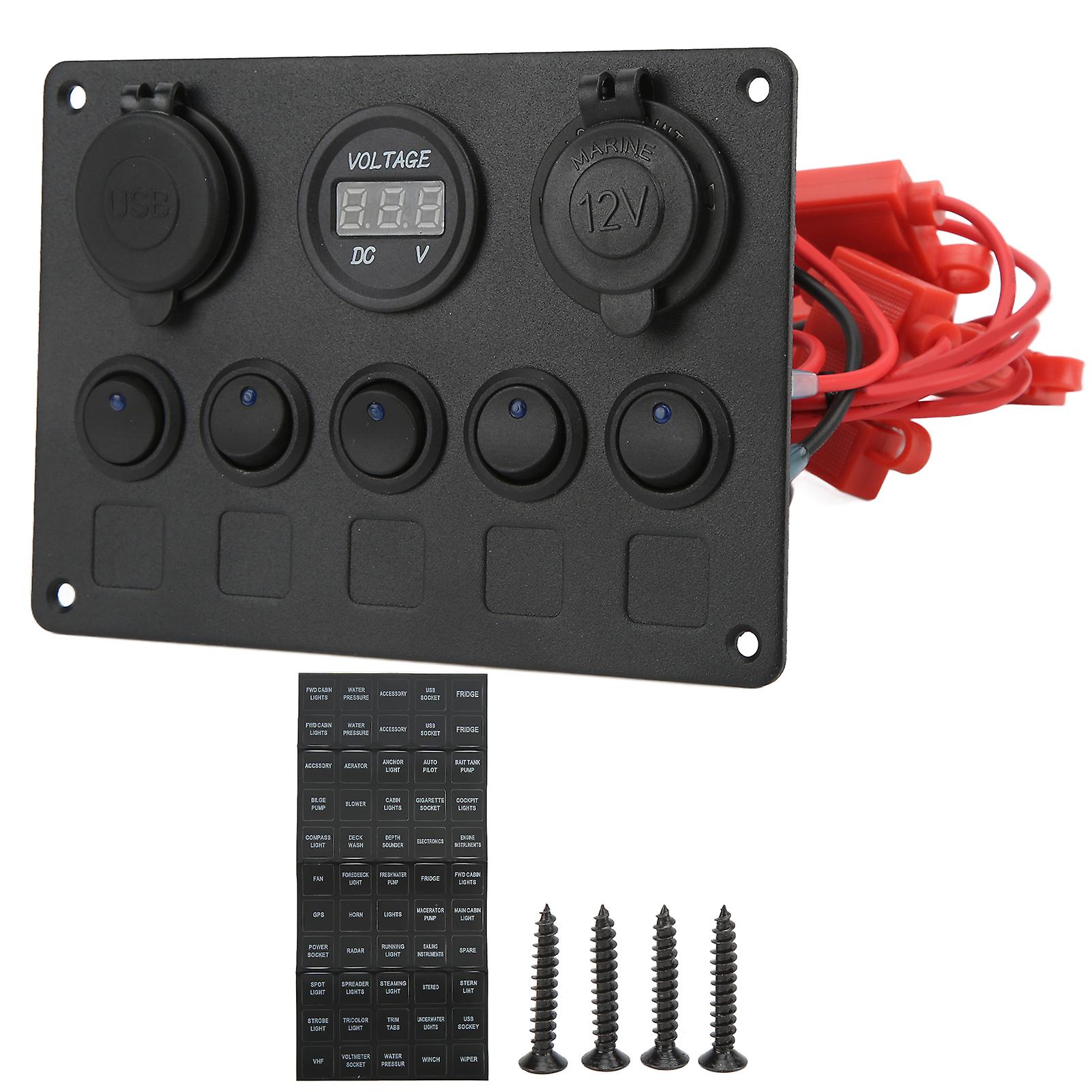 Switch Panel,12/24V Rocker Switch Panel Boat Switch Panel Rocker Switch Panel Unmatched Quality