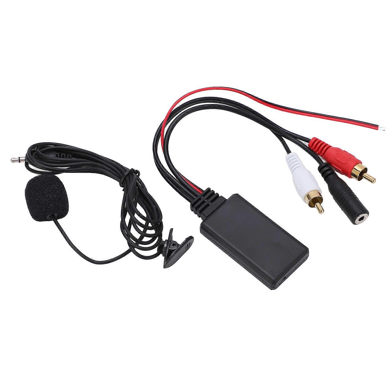Bluetooth5.0 AUX IN Adapter Wireless Stereo Cable Handsfree Microphone Suitable for Pioneer with 2RCA o Port