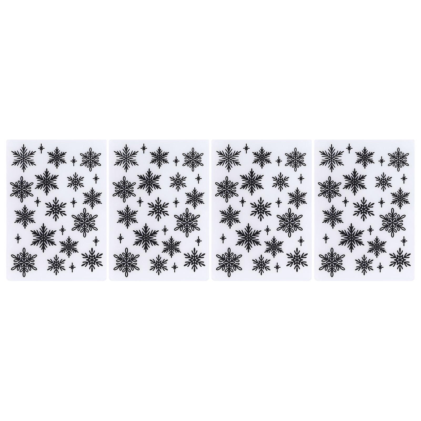 4pcs Embossing Folder Plastic Snowflake DIY Craft Embossing Template for Photo Album Scrapbook