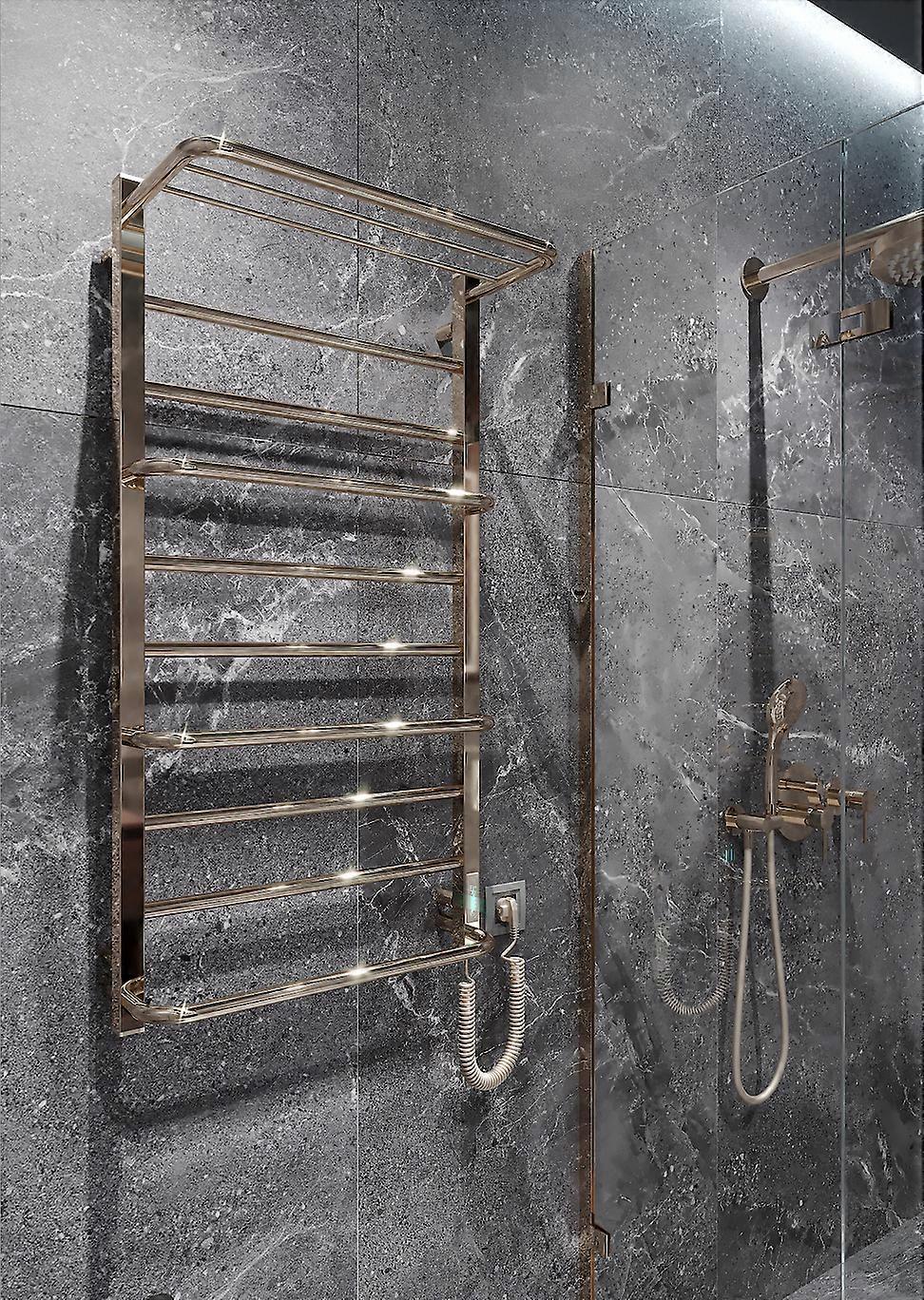 Elektrisch handdoekhouder radiator cascade lux met plank 10 energiezuinig