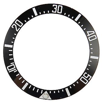 Watch Bezel Insert 40mm Ceramic Watch Bezel Ring Repair Replacement Accessory for Watchmaker Black Base White Digit