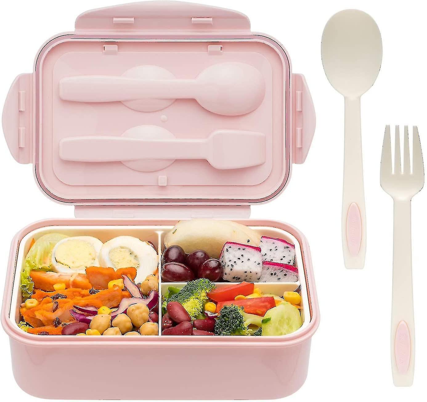Bento Boxes For Adults - 1100 Ml Bento Lunch Box For Kids Childrens With Spoon & Fork - Durable Perf