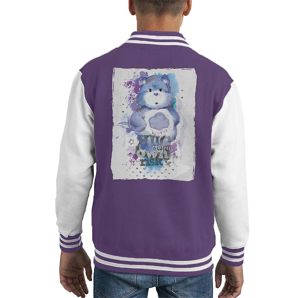 Care Bears Grumpy Bear Hug At Your Own Risk Kid's Varsity Jacket