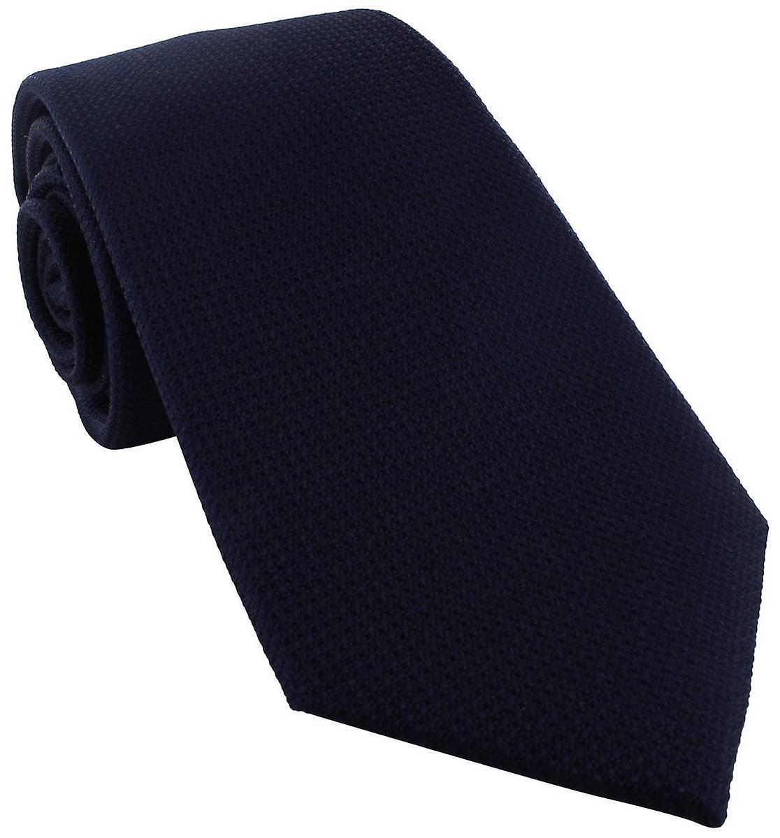 Michelsons of London Plain Silk Tie - Navy