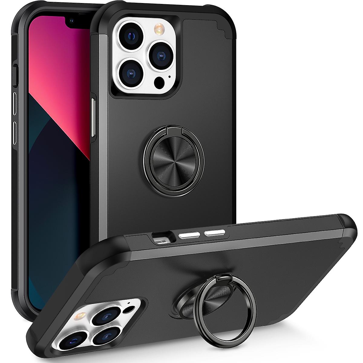 For iPhone 13 Pro Max Rotating Ring Holder Magnetic Phone Case