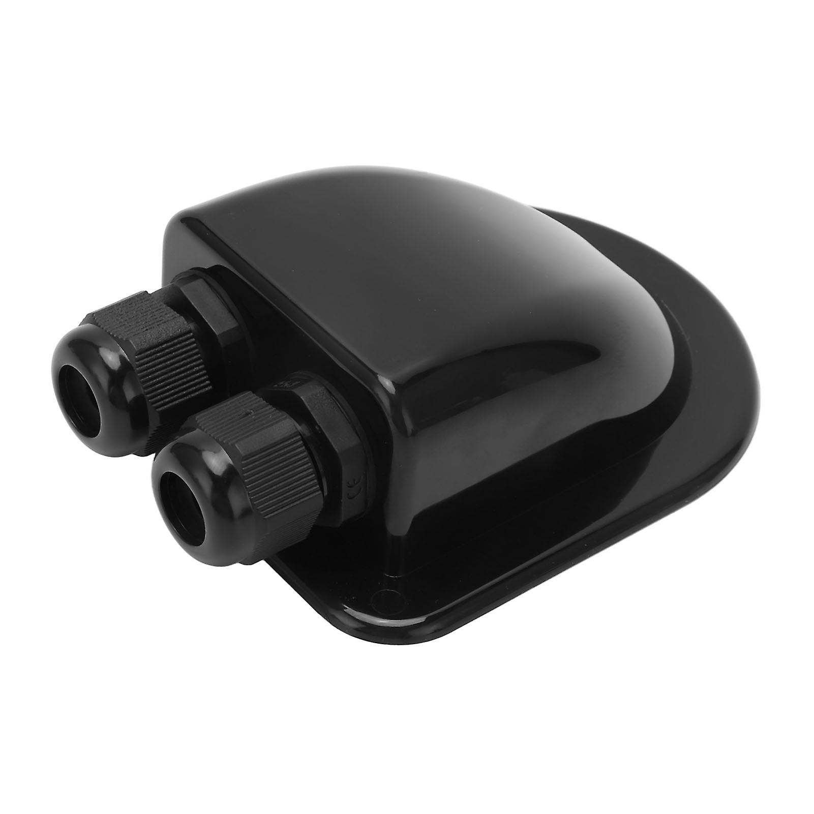 כניסת כבל כפול בלוטת שמש IP68 אביזר דיור ABS הר עמיד למים עבור יאכטה קרוואנים שחור 