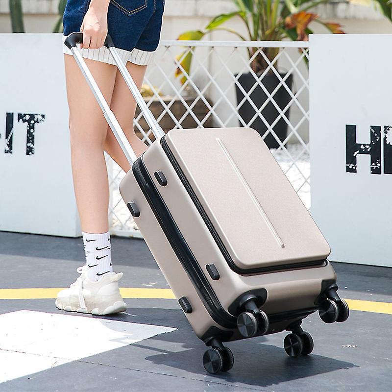 20/24 Inch Portable Suitcase Carry On Cabin Zipper Style Business Travel Trolley Rotating Wheel Front Opening Computer Luggage