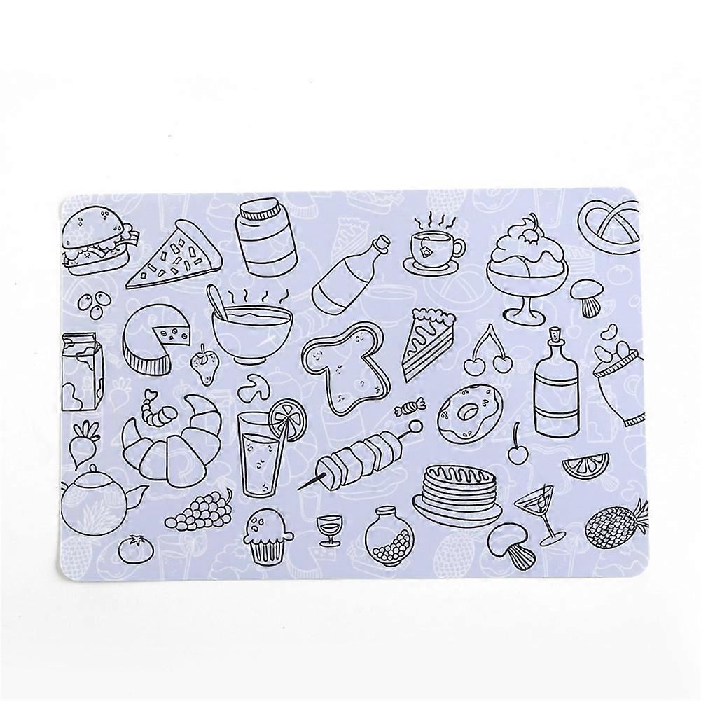 1Pc Square Placemat PP Heat Resistant Multi pattern Tableware Mat for Home Kitchen(Food)