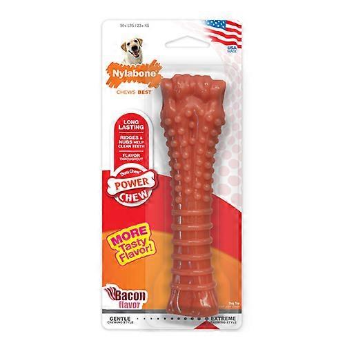 Nylabone Power Chew 口味耐用咀嚼玩具狗用,培根,1 个,XL,汤锅