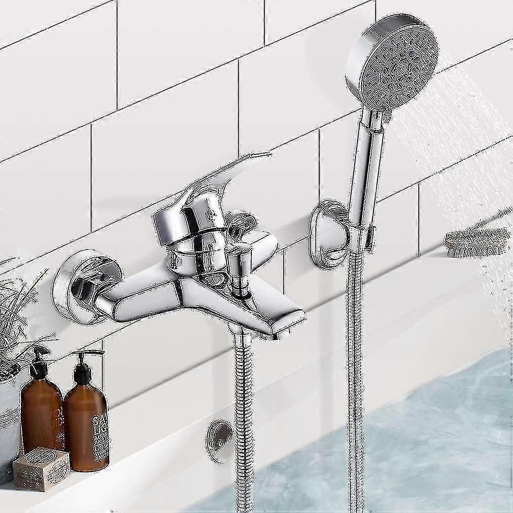 الكروم حوض استحمام صنبور حمام خلاط مع اليد دش دش صنبور مع خرطوم 1.5M وقوس النحاس + ABS حوض الاستحمام خلاط الصنبور