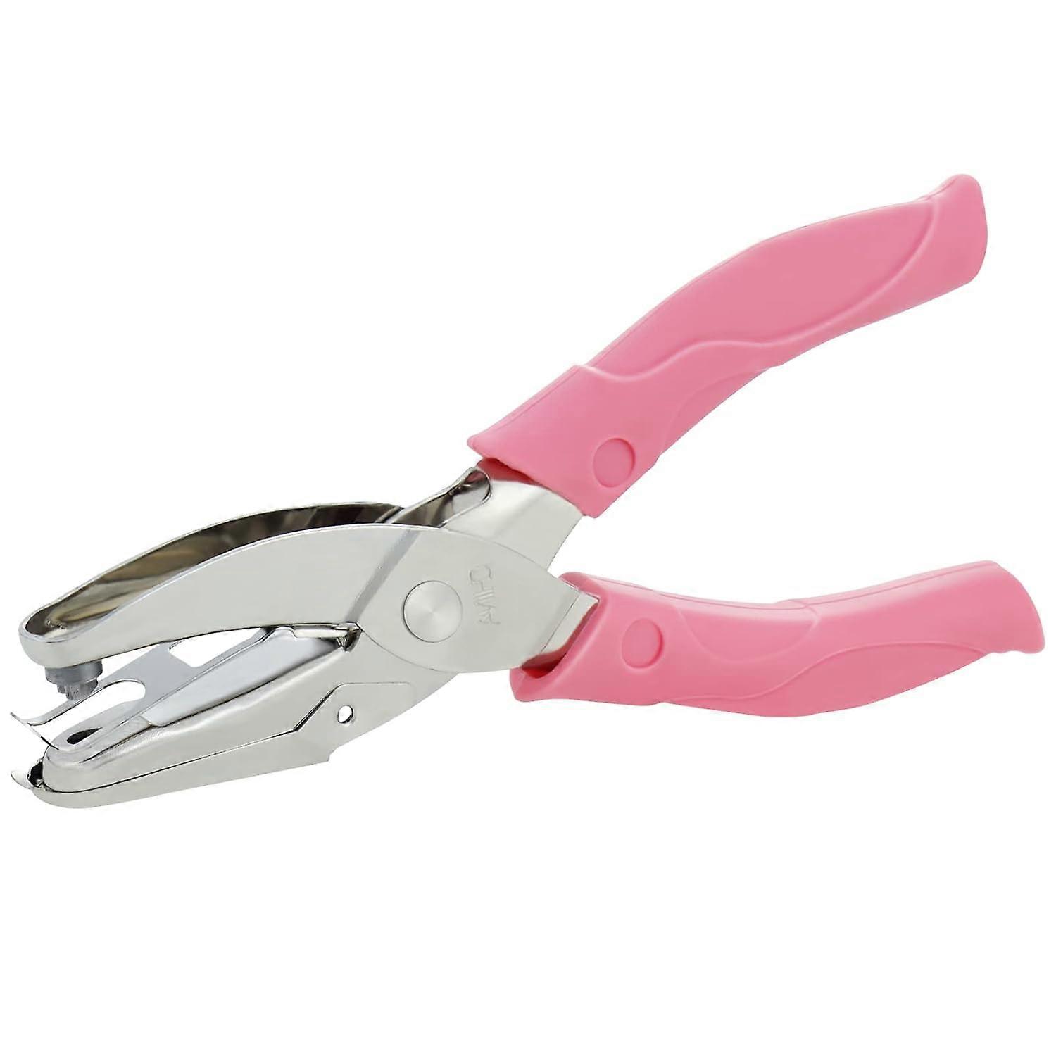 Handheld Single Hole Punch for Paper Crafts-Small Circle Shaped Metal Punch with Soft Grip