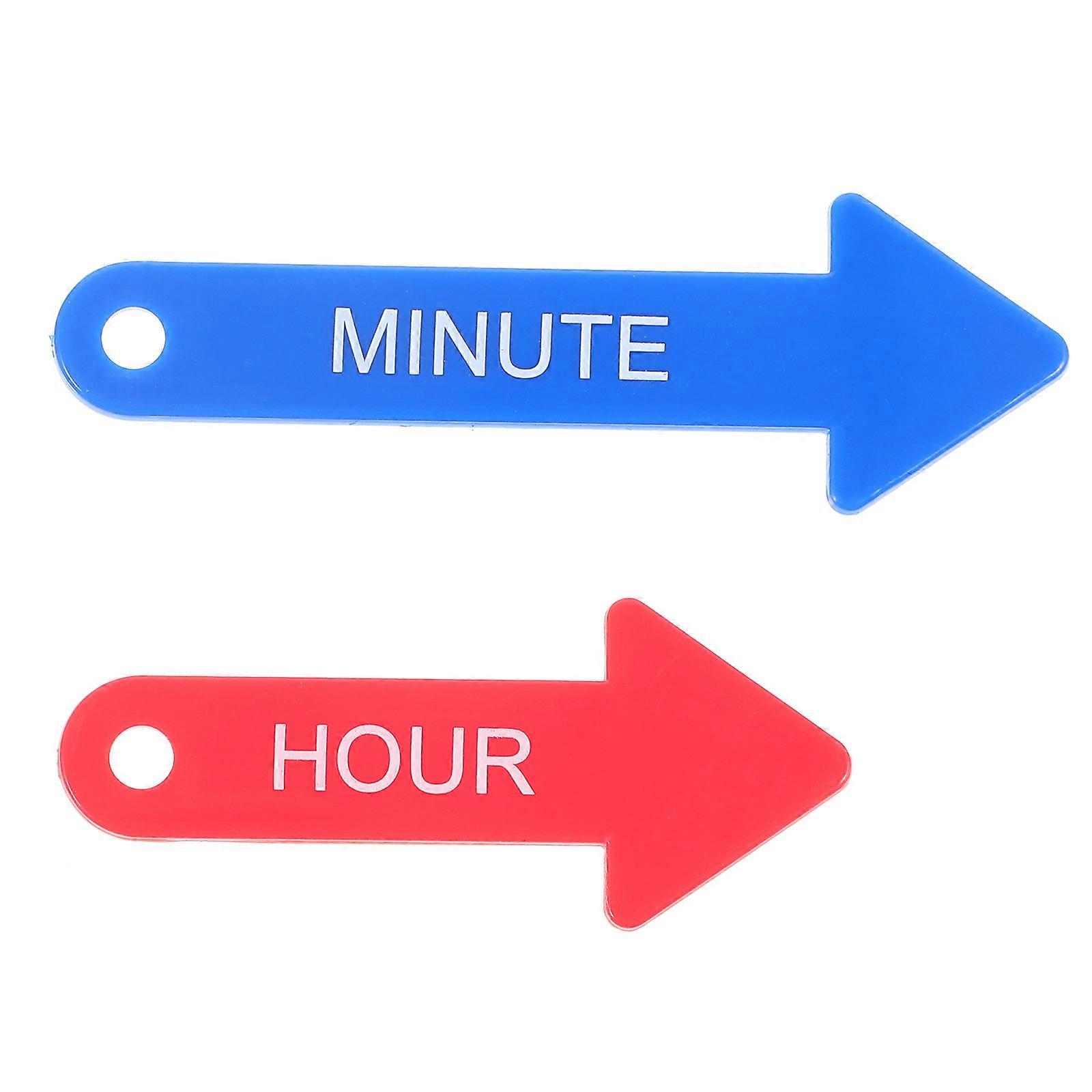 2pcs Replacement Time Clock Hand Educational Clock Hand Props Rotatable Clock Needle