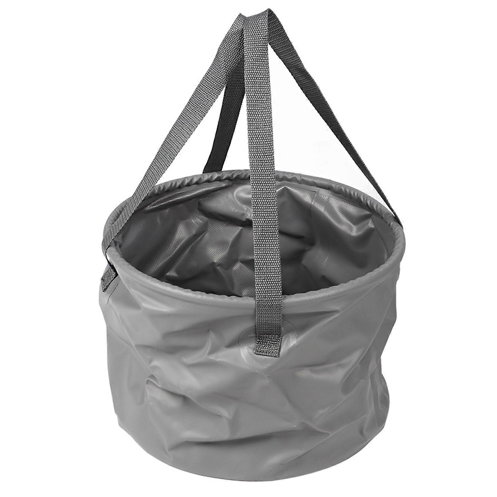 Collapsible Bucket Thickened Large Capacity Portable Folding Water Container With Handle For Camping Fishing Gray 20l