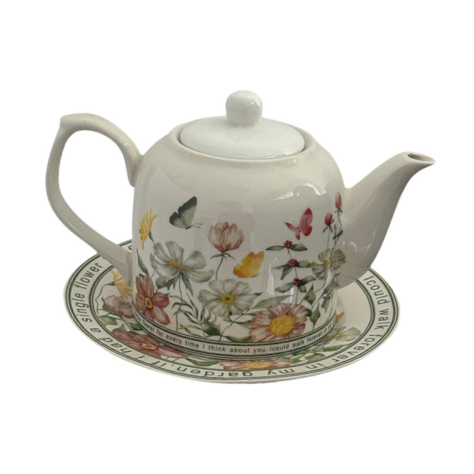 2x Teapot Set with Saucer Water Kettle for Wedding Cappuccino Table Supplies