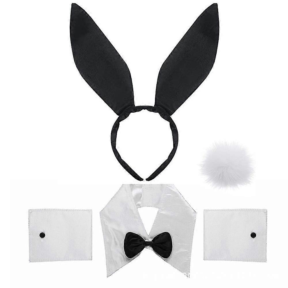 Bunny Costume Set Ear Collar Bowtie Cuffs