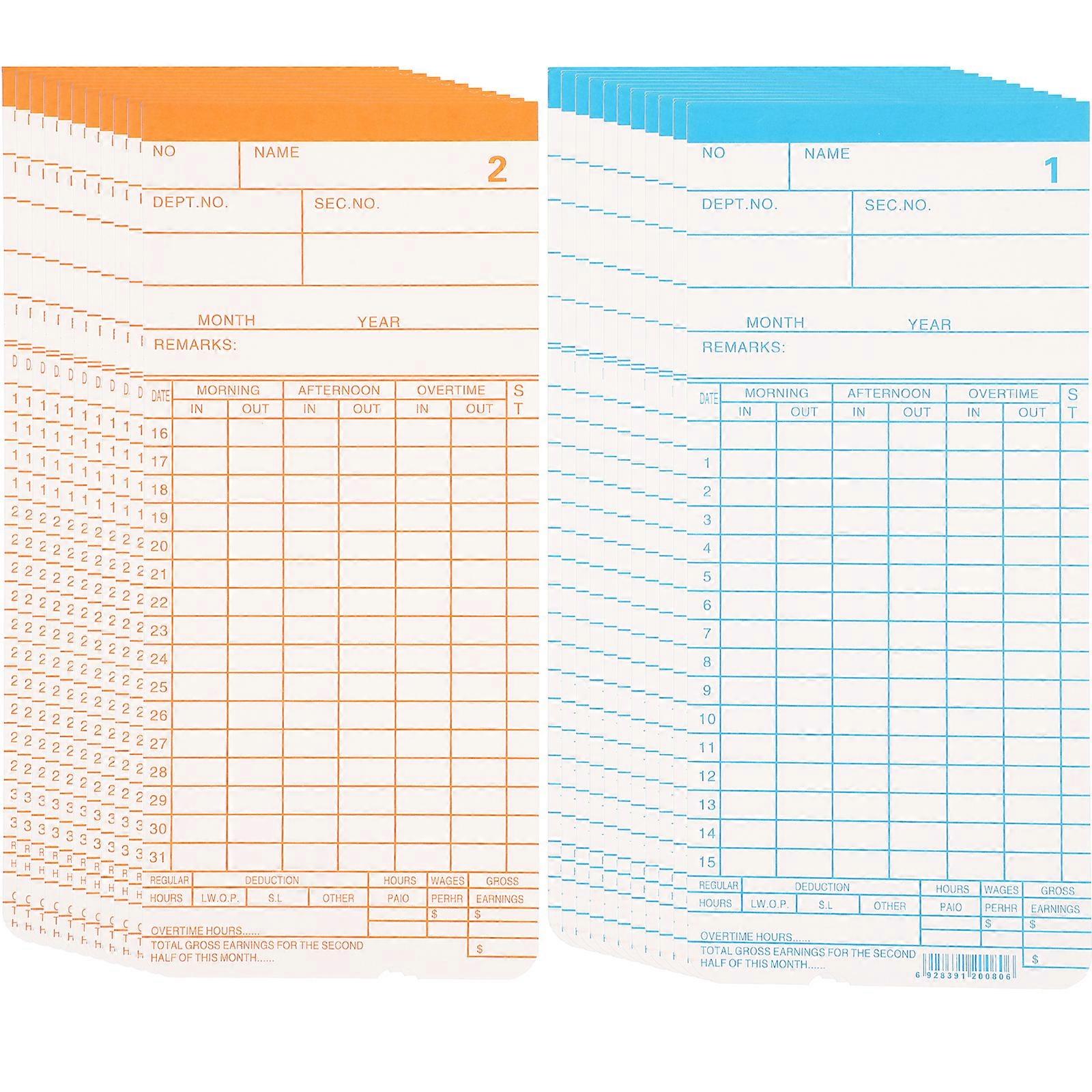 1 مجموعة بطاقات الوقت الإنجليزية بطاقات الوقت على الوجهين بطاقات الوقت بطاقات الورق الوقت بطاقات وقت الحضور